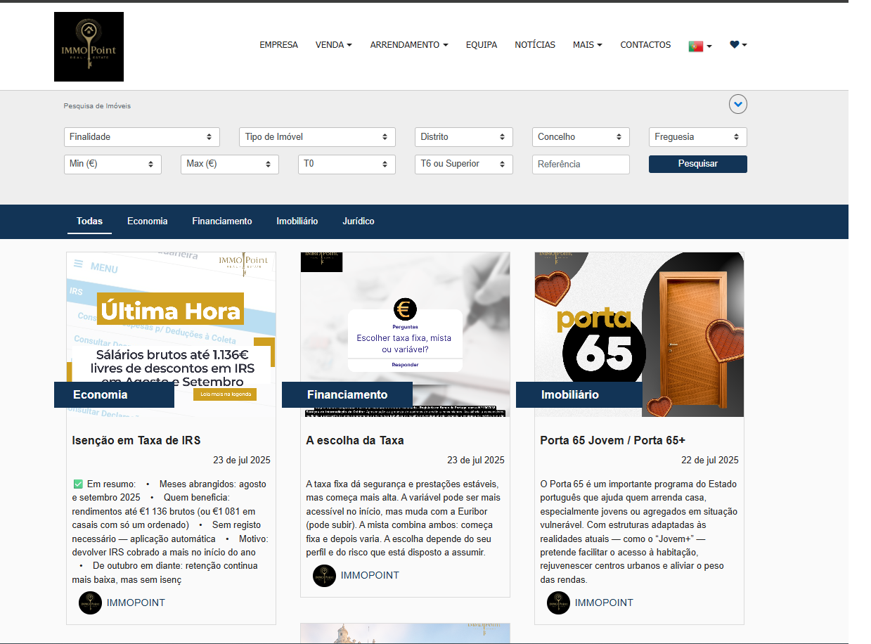 exemplo de módulo de notícias